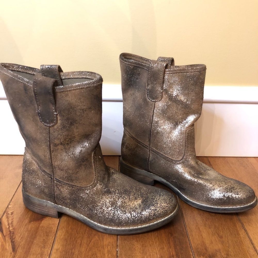 Denim & Supply Gold Crackle Boots size 7
